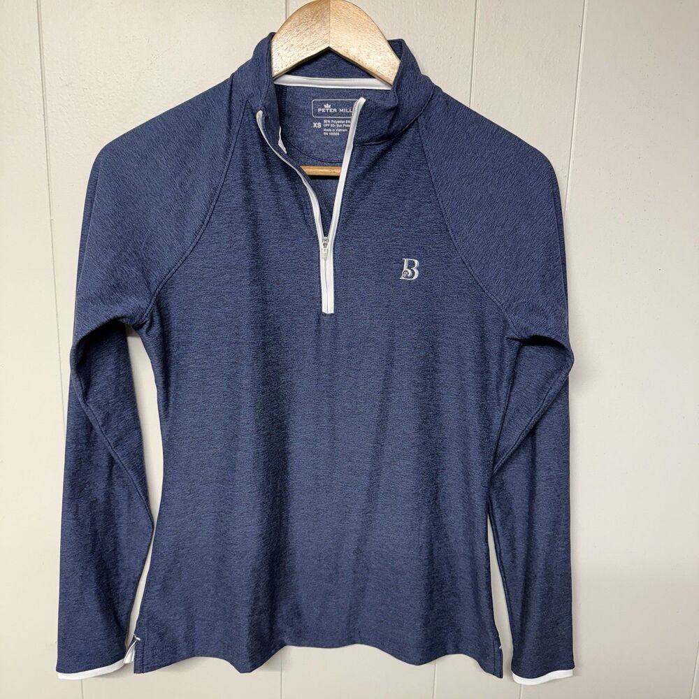 Peter Millar Raglan-Sleeve Perth Layer 1/4 Zip Performance UPF 50 Women XS EUC